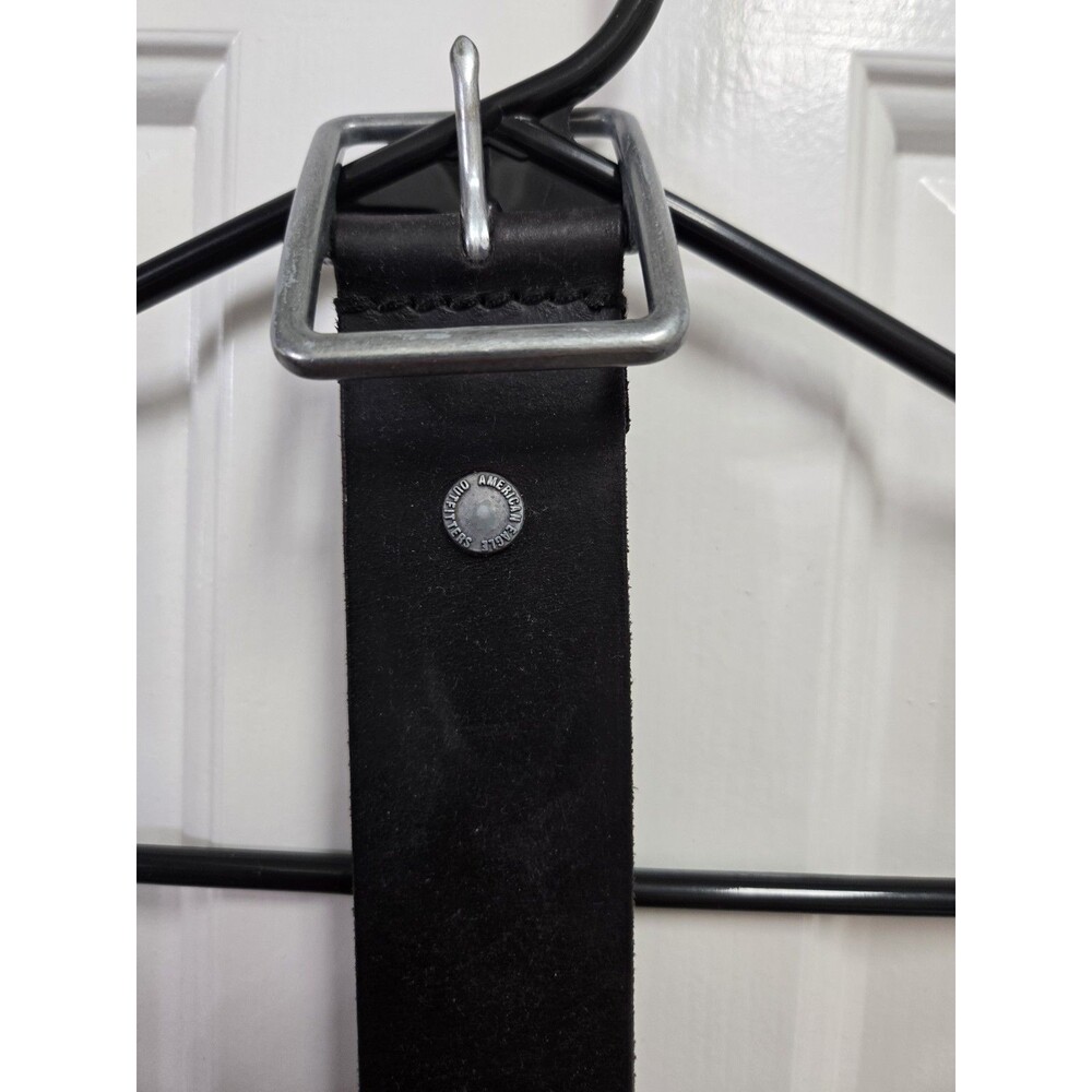 American Eagle Men's Black Leather Belt Size 32 Casual Classic Buckle 4010-001